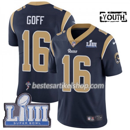 Kinder Los Angeles Rams Trikot Jared Goff 16 Nike Blau 2019 Super Bowl LIII
